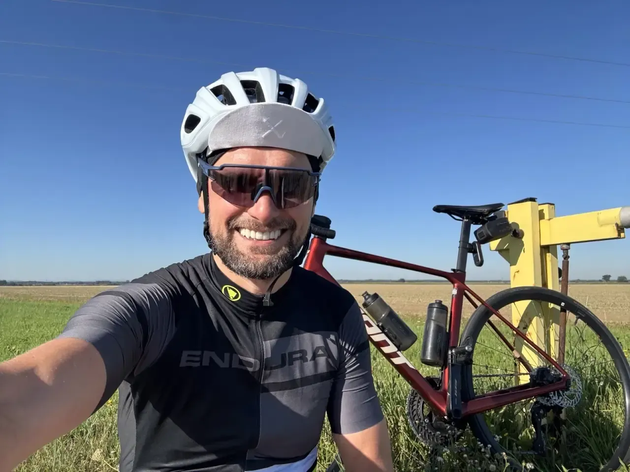 Mid-ride selfie on the Vistula River Cycling Route