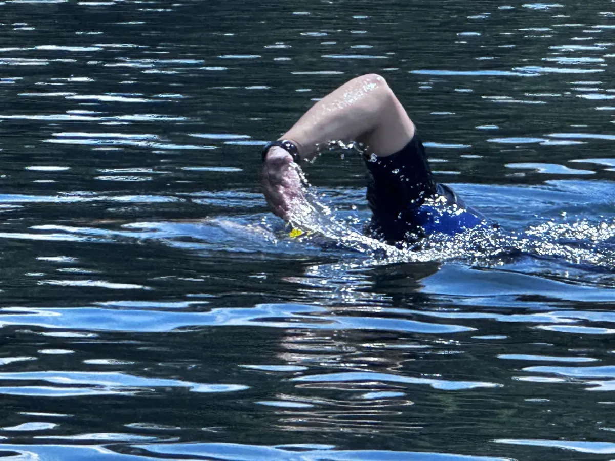 Sighting and navigation practice in the lake