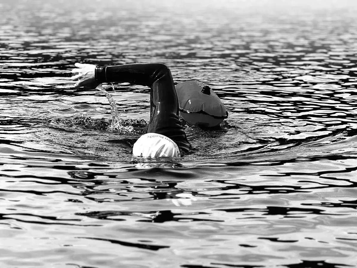 Freestyle stroke during an open water training session