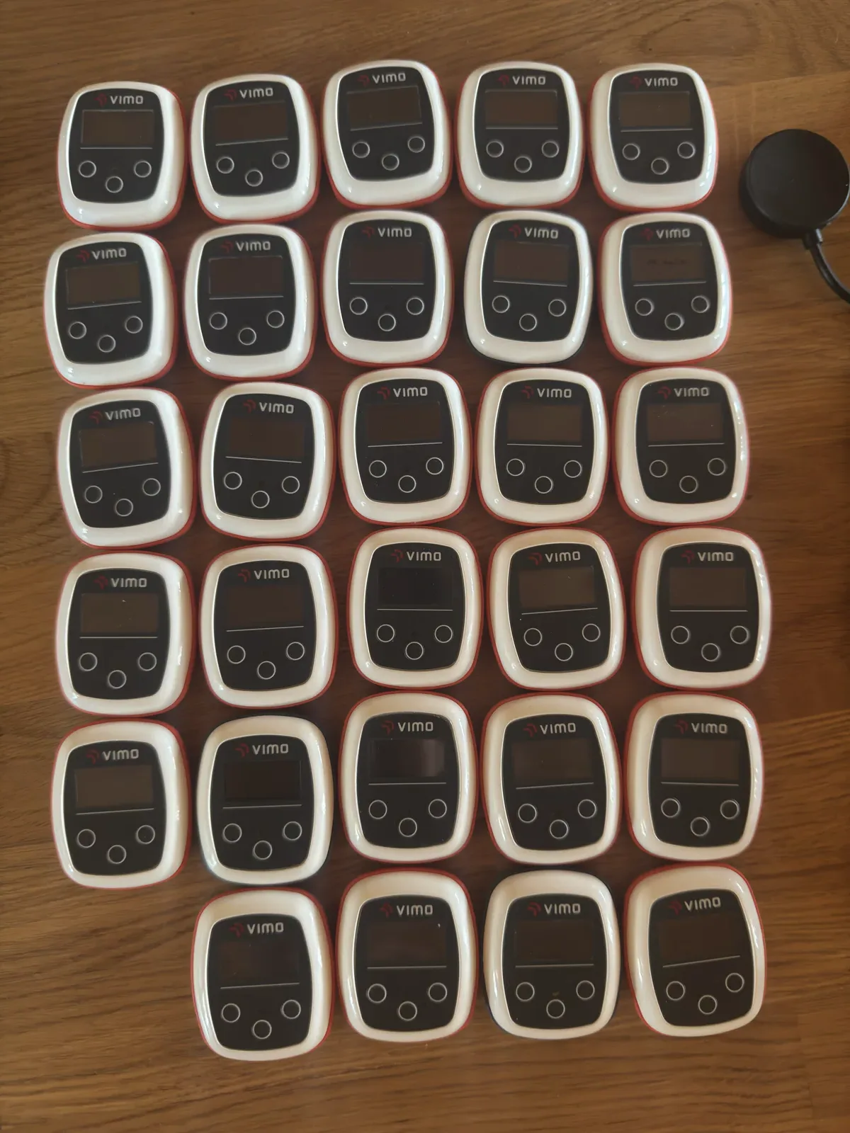A production batch of Vimo Swim devices ready for testing