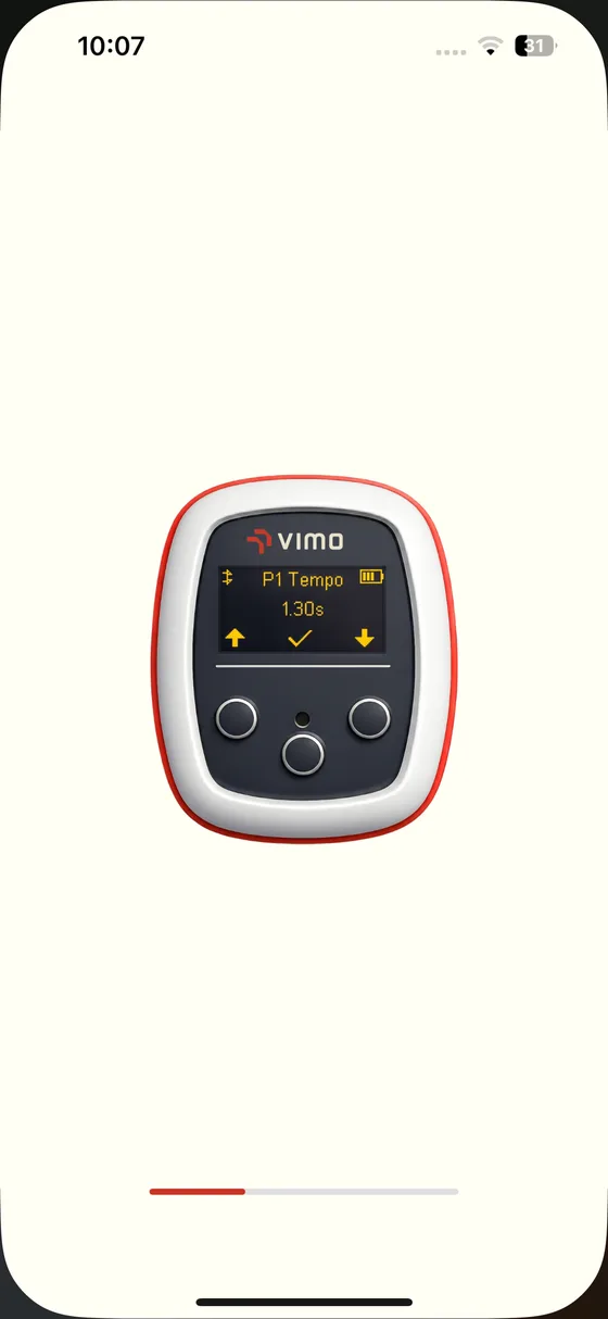 Vimo Coach splash screen with the Vimo Swim tempo trainer