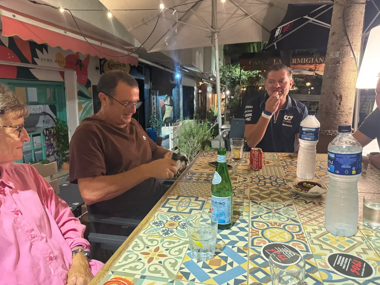 Dinner at a small local place at the end of the day