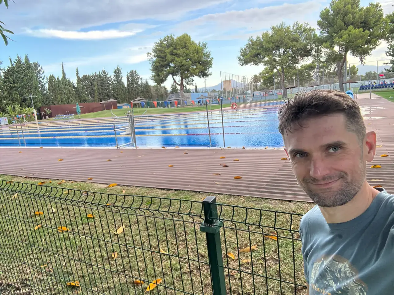 The 50 metre outdoor pool we use when the sea is too rough