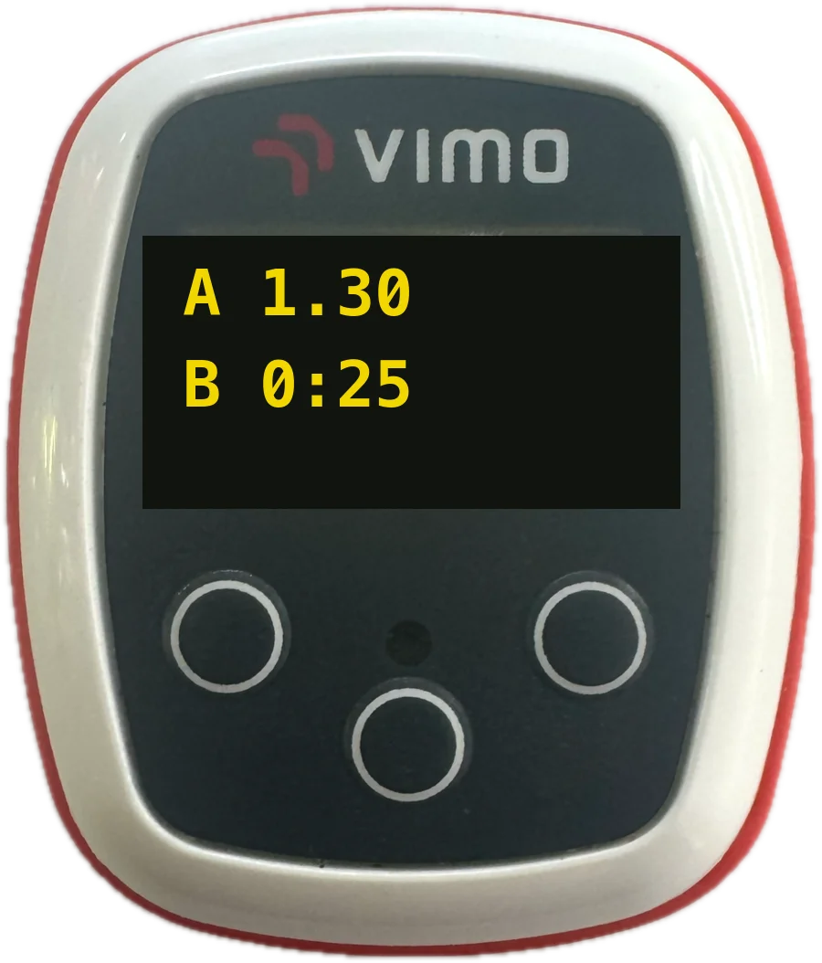 Vimo tempo trainer in Combo mode with two rhythms