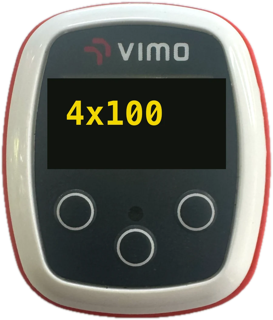 Vimo tempo trainer running a 4x100 interval set