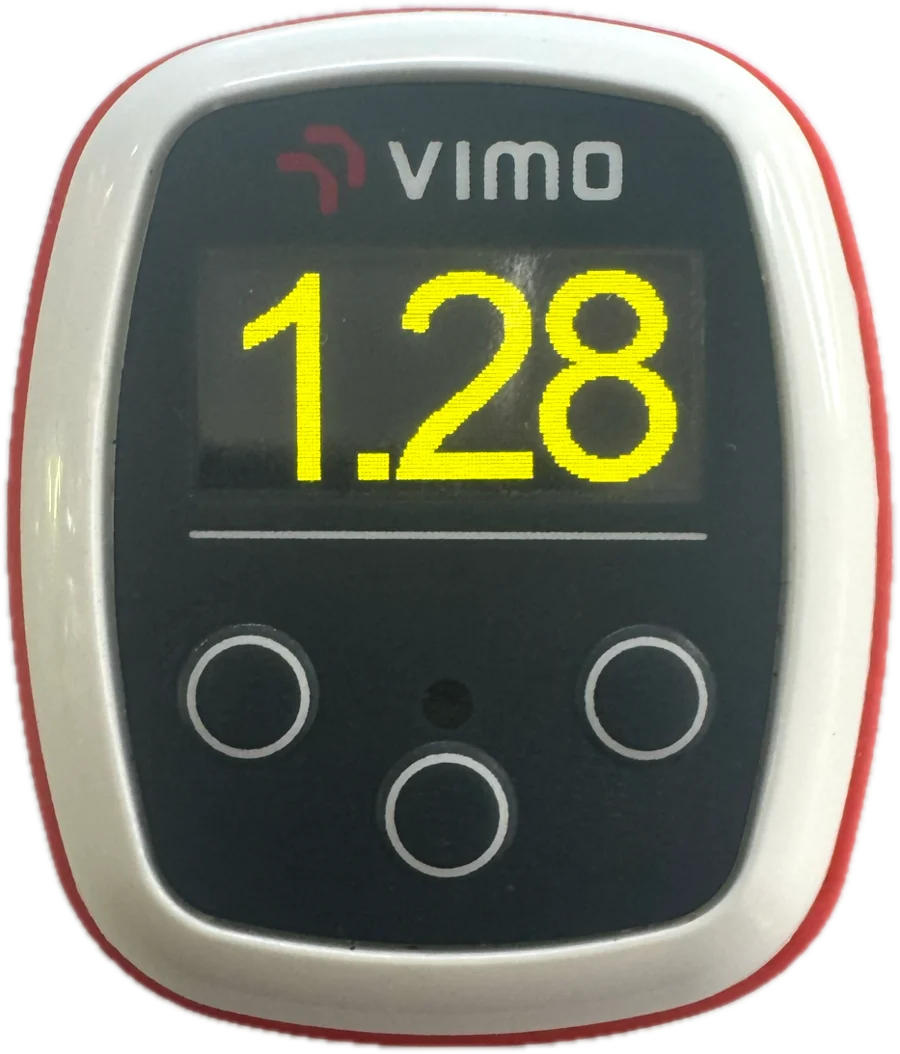 Vimo tempo trainer in Tempo mode at 1.28 seconds