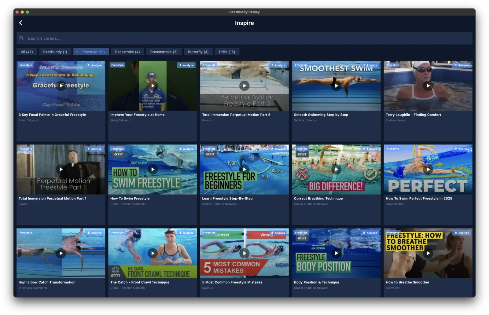VimoSwim Replay App Screenshot